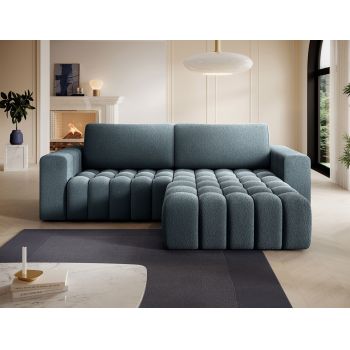 Coltar extensibil dreapta 4 locuri ELTAP, Bon-222, Bonett, 250x175x92 cm, lemn/poliester, albastru