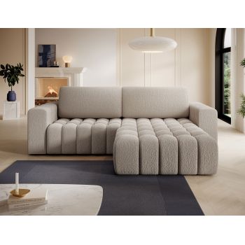 Coltar extensibil dreapta 4 locuri ELTAP, Bon-226, Bonett, 250x175x92 cm, lemn/poliester, bej inchis