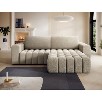 Coltar extensibil dreapta 4 locuri ELTAP, Bon-228, Bonett, 250x175x92 cm, lemn/poliester, bej inchis