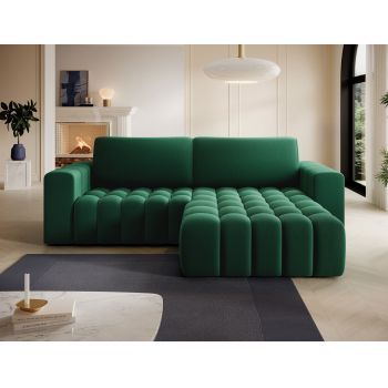 Coltar extensibil dreapta 4 locuri ELTAP, Bon-30, Bonett, 250x175x92 cm, lemn/poliester, verde inchis