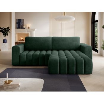 Coltar extensibil dreapta 4 locuri ELTAP, Bon-35, Bonett, 250x175x92 cm, lemn/poliester, verde inchis