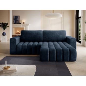 Coltar extensibil dreapta 4 locuri ELTAP, Bon-37, Bonett, 250x175x92 cm, lemn/poliester, albastru inchis