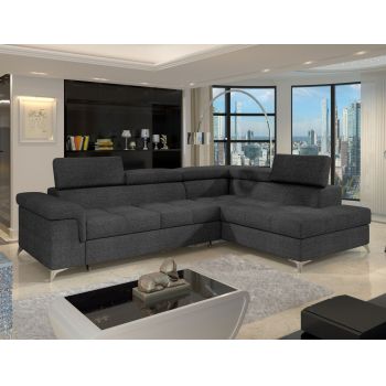 Coltar extensibil dreapta 4 locuri ELTAP, ERI-03, Eridano, 275x202x88 cm, lemn/poliester, gri antracit