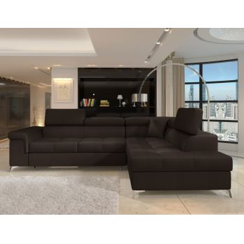 Coltar extensibil dreapta 4 locuri ELTAP, ERI-07, Eridano, 275x202x88 cm, lemn/poliester, maro inchis