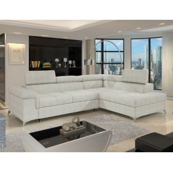 Coltar extensibil dreapta 4 locuri ELTAP, RT-01AMO, Eridano, 275x202x88 cm, lemn/poliester, bej deschis