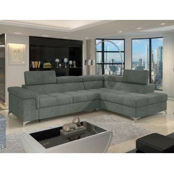 Coltar extensibil dreapta 4 locuri ELTAP, RT-100TOU, Eridano, 275x202x88 cm, lemn/poliester, verde inchis