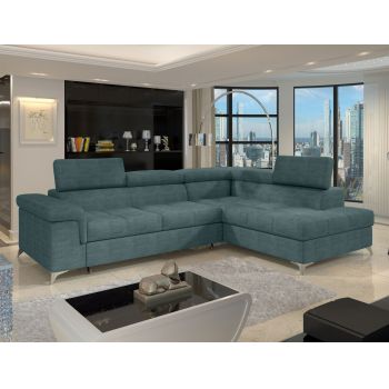 Coltar extensibil dreapta 4 locuri ELTAP, RT-38MAN, Eridano, 275x202x88 cm, lemn/poliester, verde