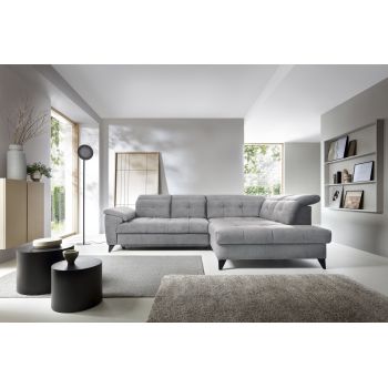 Coltar extensibil dreapta 5 locuri ELTAP, RT-04REL, Inferne, 297x210x107 cm, lemn/poliester, gri