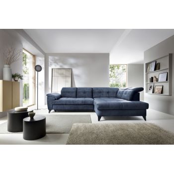 Coltar extensibil dreapta 5 locuri ELTAP, RT-40AU, Inferne, 297x210x107 cm, lemn/poliester, albastru