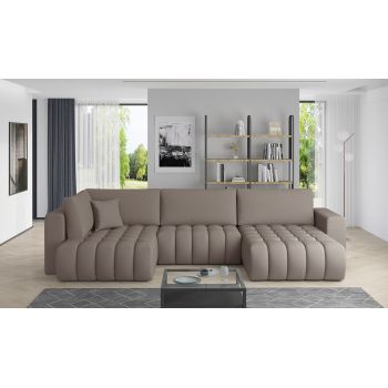 Coltar extensibil dreapta 6 locuri ELTAP, RT-07SA, Bonito, 350x175x92 cm, lemn/poliester, bej