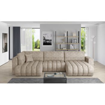 Coltar extensibil dreapta 6 locuri ELTAP, RT-18LE, Bonito, 350x175x92 cm, lemn/poliester, bej