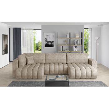 Coltar extensibil dreapta 6 locuri ELTAP, RT-18LE, Bonito, 350x175x92 cm, lemn/poliester, bej
