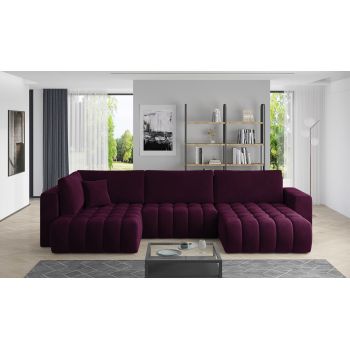 Coltar extensibil dreapta 6 locuri ELTAP, RT-25VE, Bonito, 350x175x92 cm, lemn/poliester, violet inchis