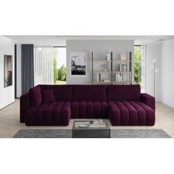 Coltar extensibil dreapta 6 locuri ELTAP, RT-25VE, Bonito, 350x175x92 cm, lemn/poliester, violet inchis
