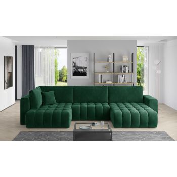 Coltar extensibil dreapta 6 locuri ELTAP, RT-35LU, Bonito, 350x175x92 cm, lemn/poliester, verde inchis