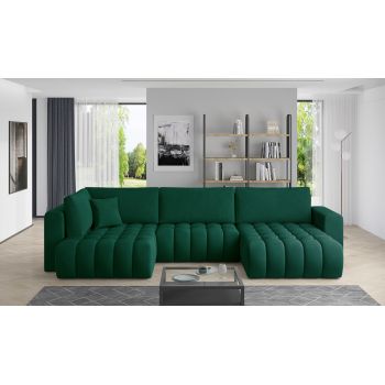 Coltar extensibil dreapta 6 locuri ELTAP, RT-35NU, Bonito, 350x175x92 cm, lemn/poliester, verde inchis