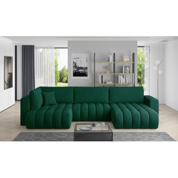 Coltar extensibil dreapta 6 locuri ELTAP, RT-35NU, Bonito, 350x175x92 cm, lemn/poliester, verde inchis