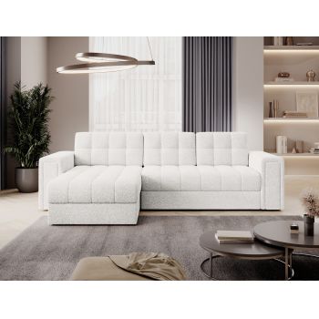 Coltar extensibil reversibil 3 locuri ELTAP, Blenvi, 260x150x82 cm, lemn/poliester, alb