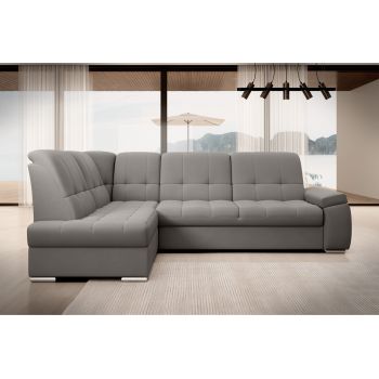 Coltar extensibil stanga 3 locuri ELTAP, LT-04LO, Sado, 272x192x95 cm, lemn/poliester, gri