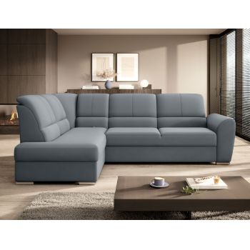 Coltar extensibil stanga 3 locuri ELTAP, LT-04VE, Siber, 270x186x93 cm, lemn/poliester, gri deschis