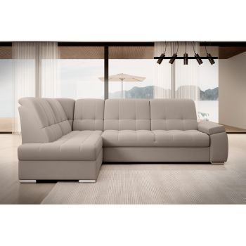 Coltar extensibil stanga 3 locuri ELTAP, LT-18SO, Sado, 272x192x95 cm, lemn/poliester, bej deschis