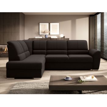 Coltar extensibil stanga 3 locuri ELTAP, LT-22FL, Siber, 270x186x93 cm, lemn/poliester, maro inchis