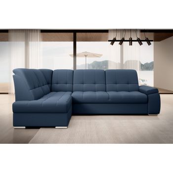Coltar extensibil stanga 3 locuri ELTAP, LT-40GO, Sado, 272x192x95 cm, lemn/poliester, albastru