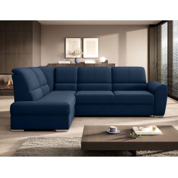 Coltar extensibil stanga 3 locuri ELTAP, LT-40LO, Siber, 270x186x93 cm, lemn/poliester, albastru inchis
