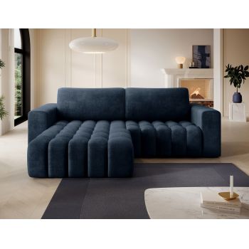 Coltar extensibil stanga 4 locuri ELTAP, Bon-14, Bonett, 250x175x92 cm, lemn/poliester, albastru inchis