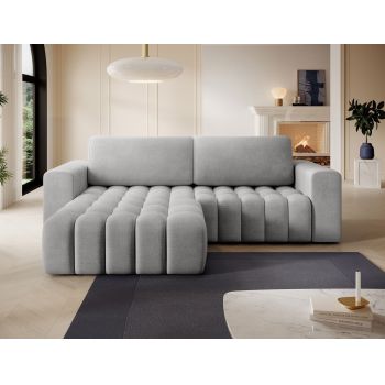 Coltar extensibil stanga 4 locuri ELTAP, Bon-15, Bonett, 250x175x92 cm, lemn/poliester, gri deschis