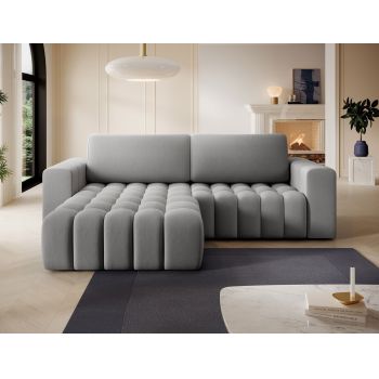 Coltar extensibil stanga 4 locuri ELTAP, Bon-18, Bonett, 250x175x92 cm, lemn/poliester, gri deschis