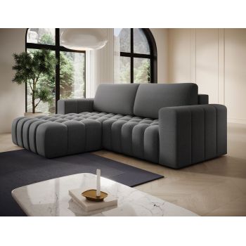 Coltar extensibil stanga 4 locuri ELTAP, Bon-21, Bonett, 250x175x92 cm, lemn/poliester, gri