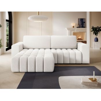 Coltar extensibil stanga 4 locuri ELTAP, Bon-217, Bonett, 250x175x92 cm, lemn/poliester, alb