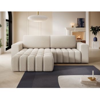 Coltar extensibil stanga 4 locuri ELTAP, Bon-219, Bonett, 250x175x92 cm, lemn/poliester, bej deschis