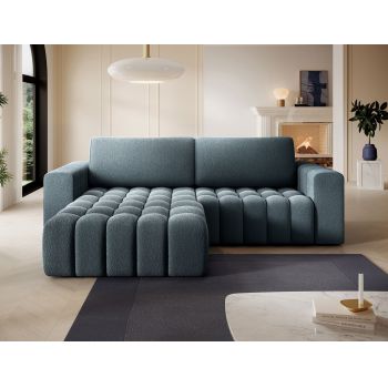 Coltar extensibil stanga 4 locuri ELTAP, Bon-221, Bonett, 250x175x92 cm, lemn/poliester, albastru