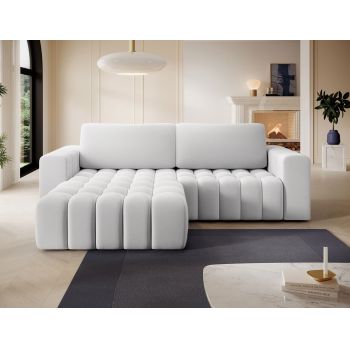 Coltar extensibil stanga 4 locuri ELTAP, Bon-49, Bonett, 250x175x92 cm, lemn/poliester, gri deschis