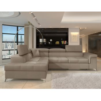 Coltar extensibil stanga 4 locuri ELTAP, ERI-34, Eridano, 275x202x88 cm, lemn/poliester, maro deschis