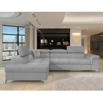 Coltar extensibil stanga 4 locuri ELTAP, ERI-39, Eridano, 275x202x88 cm, lemn/poliester, gri deschis