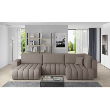 Coltar extensibil stanga 6 locuri ELTAP, LT-07SA, Bonito, 350x175x92 cm, lemn/poliester, bej