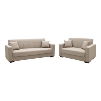 Set de sufragerie 2 piese Vox pakoworld din material în nuanță crem 83x214