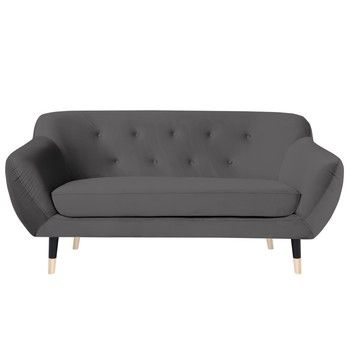 Canapea cu 2 locuri Mazzini Sofas AMELIE cu picioare negre, gri Canapea cu 2 locuri Mazzini Sofas AMELIE cu picioare negre, gri