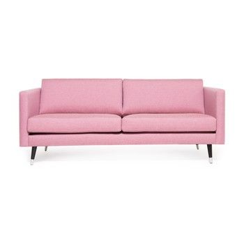 Canapea cu 3 locuri și picioare argintii Vivonita Meyer, roz fixa