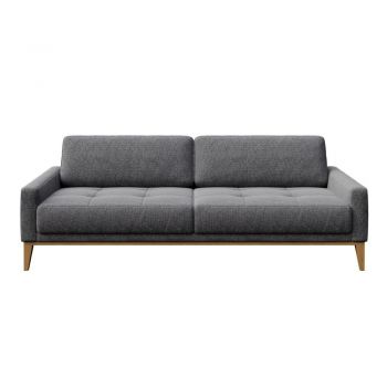 Canapea MESONICA Musso Tufted, gri deschis, 210 cm la reducere