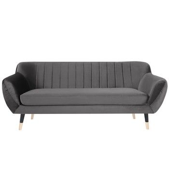 Canapea cu 2 locuri Mazzini Sofas BENITO cu picioare negre, gri