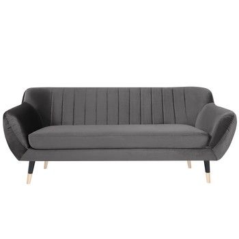 Canapea cu 2 locuri Mazzini Sofas BENITO cu picioare negre, gri Canapea cu 2 locuri Mazzini Sofas BENITO cu picioare negre, gri