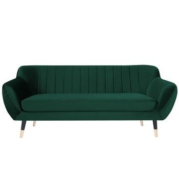 Canapea cu 2 locuri Mazzini Sofas BENITO cu picioare negre, verde