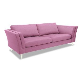 Canapea cu 3 locuri Vivonita Connor, roz fixa