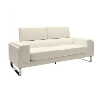 Canapea 3 locuri Shea pakoworld PU ivoir-inox 198x80x87cm