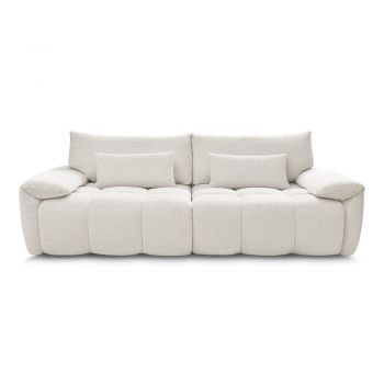 Canapea albă cu tapițerie din chenille 264 cm Ivane – Bobochic Paris