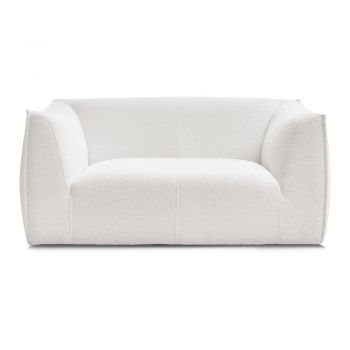 Canapea albă cu tapițerie din țesătură bouclé 170 cm Giorgia – Bobochic Paris